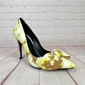 Ted Baker London Ryama Tapestry Bow Pointed Toe Pump Heels Women’s Size 8.5